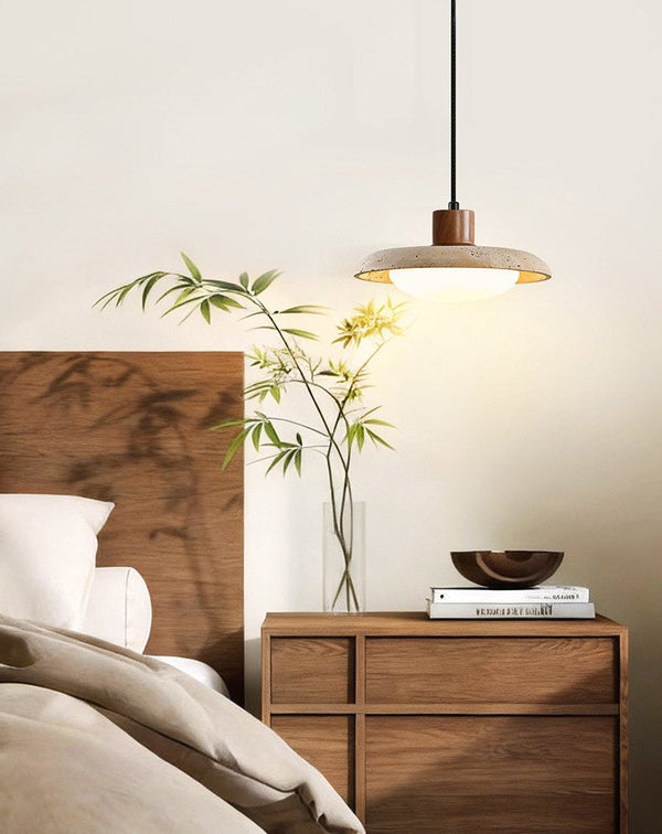 yellow travertine led pendant light