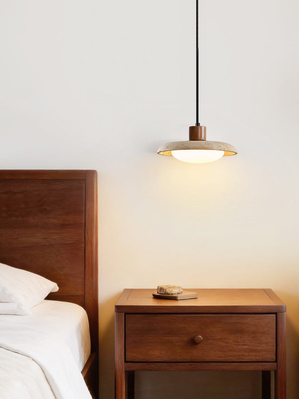 yellow travertine led pendant light