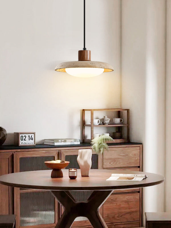 yellow travertine led pendant light