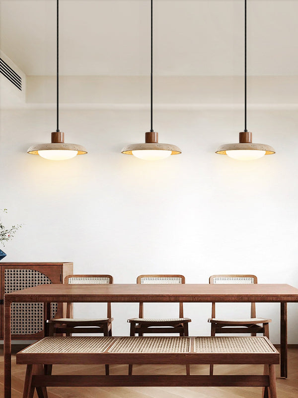 yellow travertine led pendant light