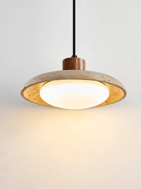 yellow travertine led pendant light