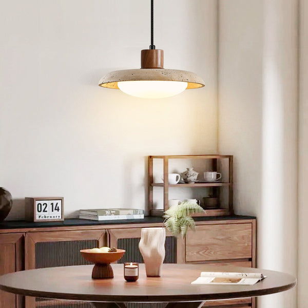 yellow travertine led pendant light