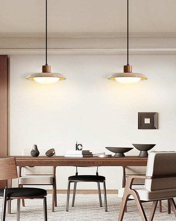yellow travertine led pendant light