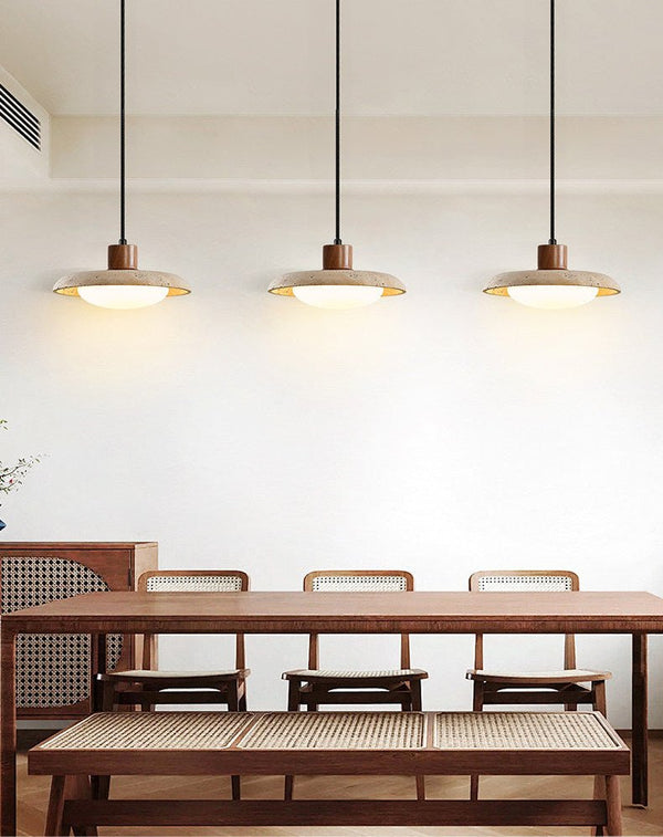 yellow travertine led pendant light