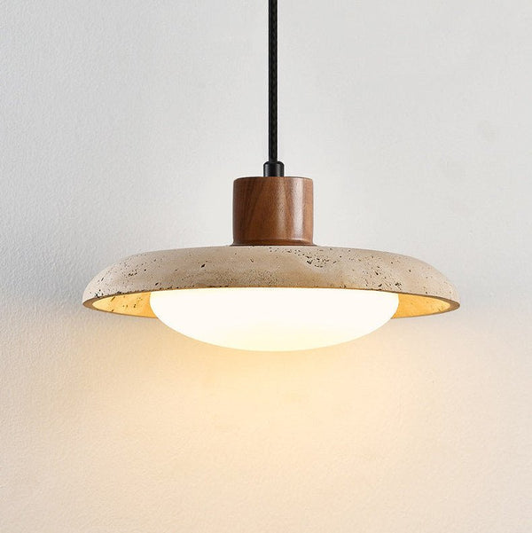 yellow travertine led pendant light
