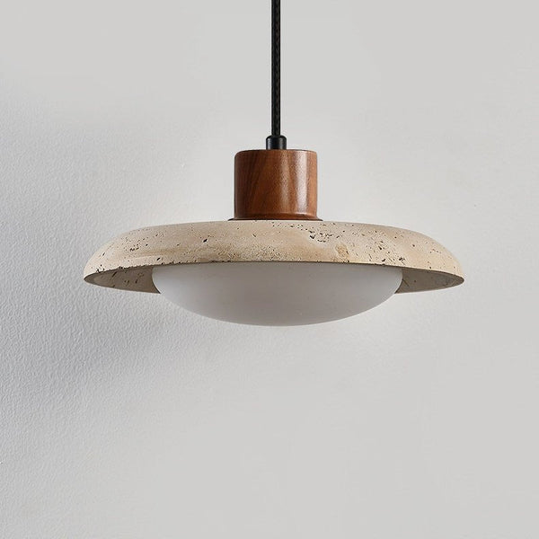 yellow travertine led pendant light