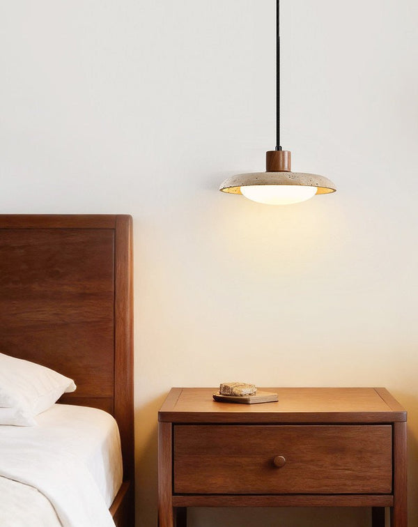yellow travertine led pendant light