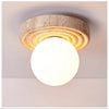 yellow travertine opal glass globe flush mount ceiling light
