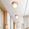 yellow travertine opal glass globe flush mount ceiling light