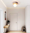 yellow travertine opal glass globe flush mount ceiling light