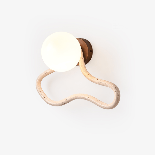 yellow travertine opal glass globe wall sconce 2