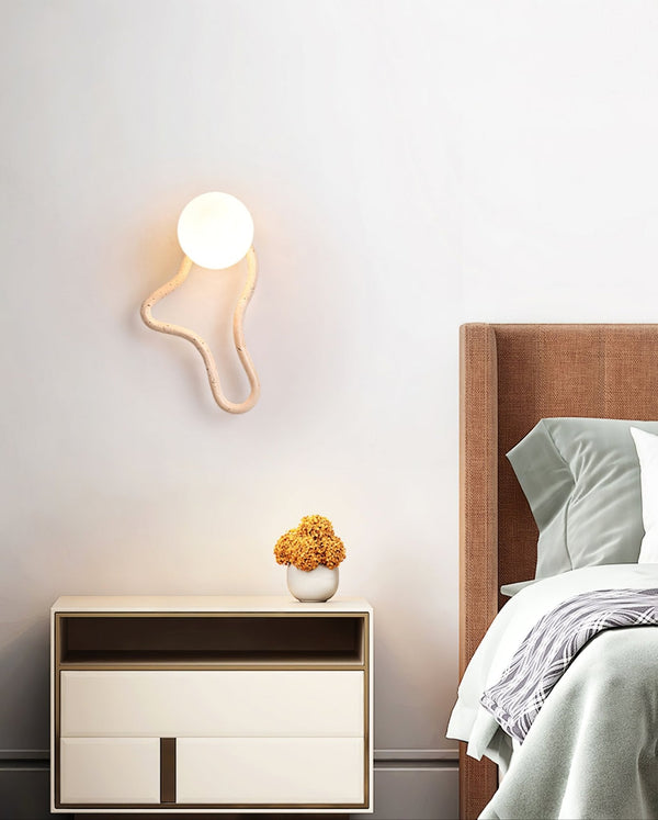 yellow travertine opal glass globe wall sconce 2