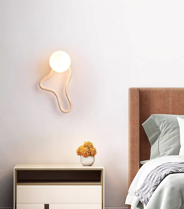 yellow travertine opal glass globe wall sconce 2