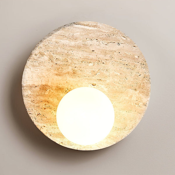 yellow travertine opal glass globe wall sconce 5