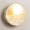 yellow travertine opal glass globe wall sconce 5