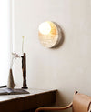 yellow travertine opal glass globe wall sconce 5