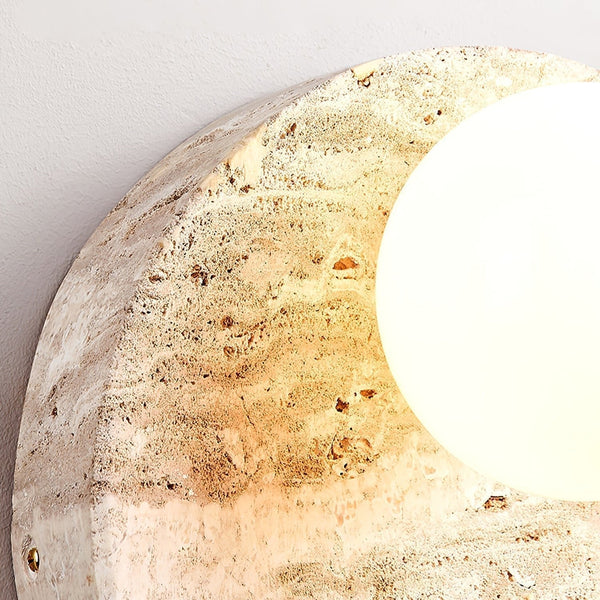 yellow travertine opal glass globe wall sconce 5