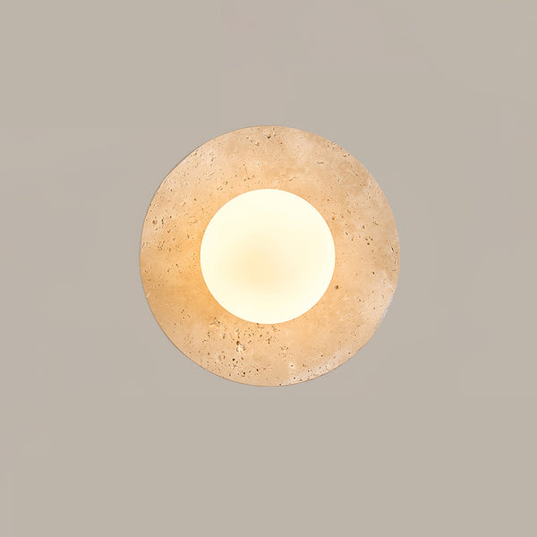 yellow travertine opal glass globe wall sconce 8