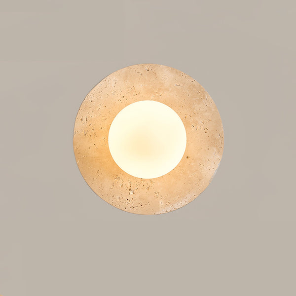 yellow travertine opal glass globe wall sconce 8