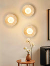 yellow travertine opal glass globe wall sconce 8
