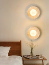 yellow travertine opal glass globe wall sconce 8