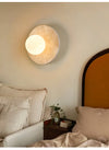 yellow travertine opal glass globe wall sconce 8