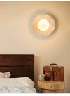 yellow travertine opal glass globe wall sconce 8