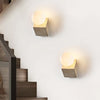 yellow travertine opal glass orb wall sconce