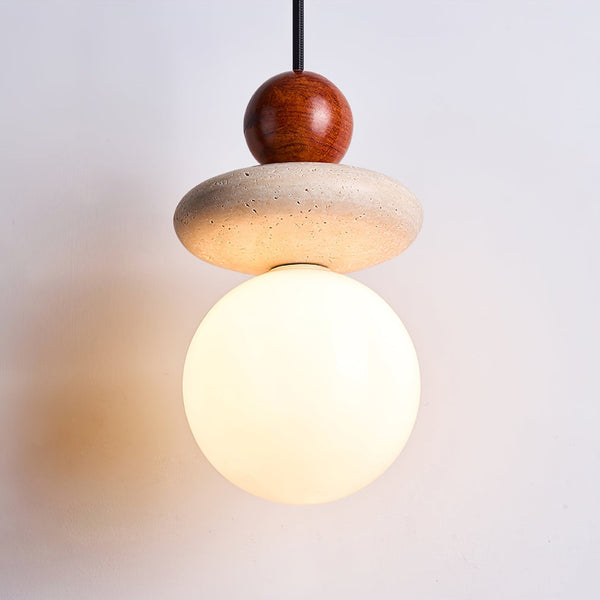 yellow travertine opal glass pendant light 3