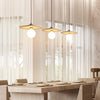 yellow travertine opal glass pendant light