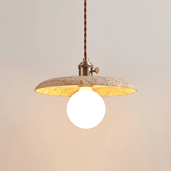 yellow travertine opal glass pendant light