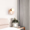 yellow travertine opaline glass globe wall sconce