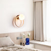 yellow travertine opaline glass globe wall sconce