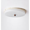 yellow travertine orb flush mount ceiling light