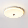 yellow travertine orb flush mount ceiling light