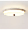 yellow travertine orb flush mount ceiling light