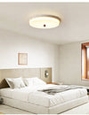 yellow travertine orb flush mount ceiling light