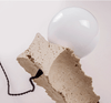 yellow travertine orb table lamp