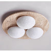 yellow travertine oval flush mount ceiling light