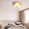 yellow travertine oval flush mount ceiling light