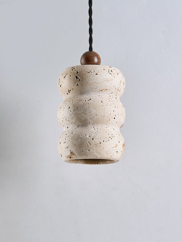 yellow travertine pebble pendant light
