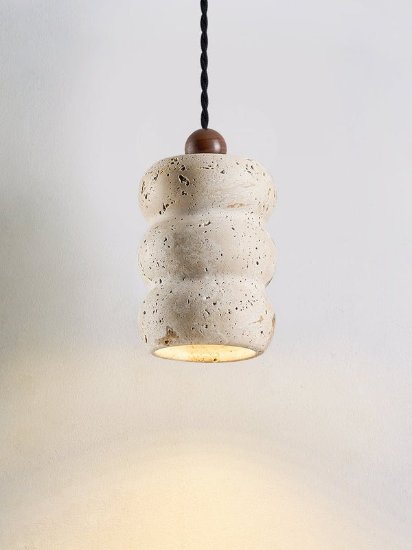 yellow travertine pebble pendant light