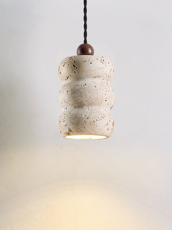 yellow travertine pebble pendant light