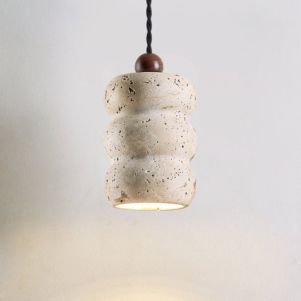 yellow travertine pebble pendant light