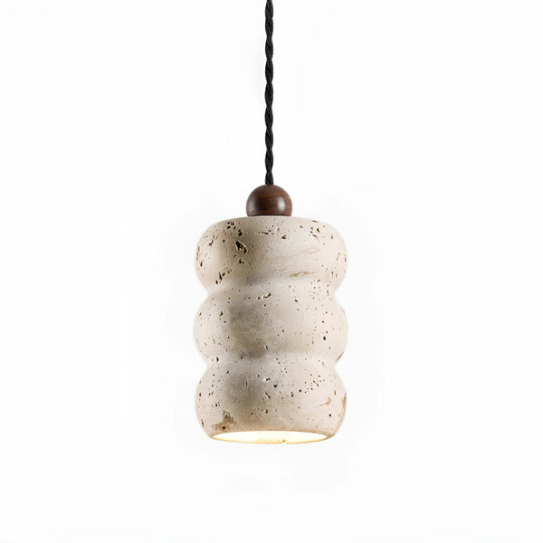 yellow travertine pebble pendant light