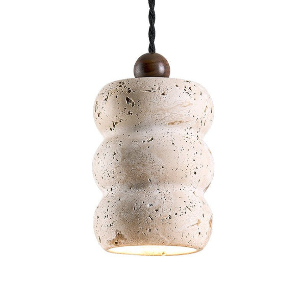 yellow travertine pebble pendant light