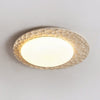 yellow travertine pebbled flush mount ceiling light