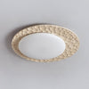 yellow travertine pebbled flush mount ceiling light