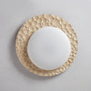 yellow travertine pebbled flush mount ceiling light
