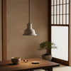 yellow travertine ribbed dome pendant light